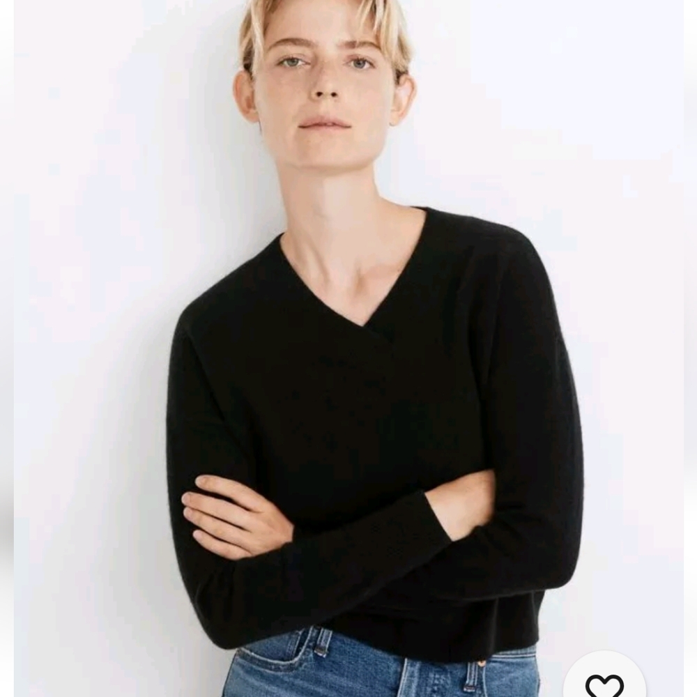 Madewell 100% Responsible Cashmere Cropped VNeck Sweater XS